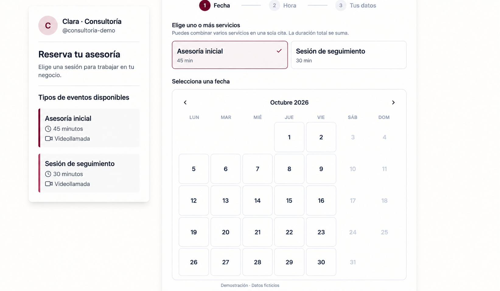 Demostración de Anytimebot para Consultoría y asesoría