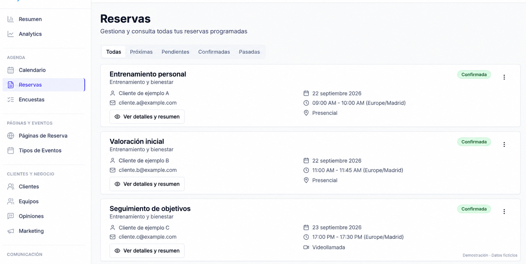 Demostración de Anytimebot para Entrenamiento personal